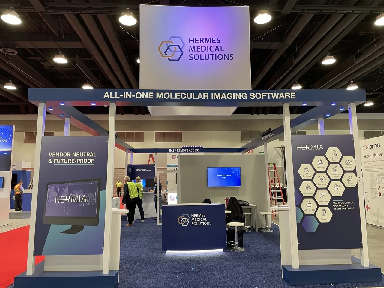 The Hermes Medical Solutions exhibit open and staffed on the show floor.