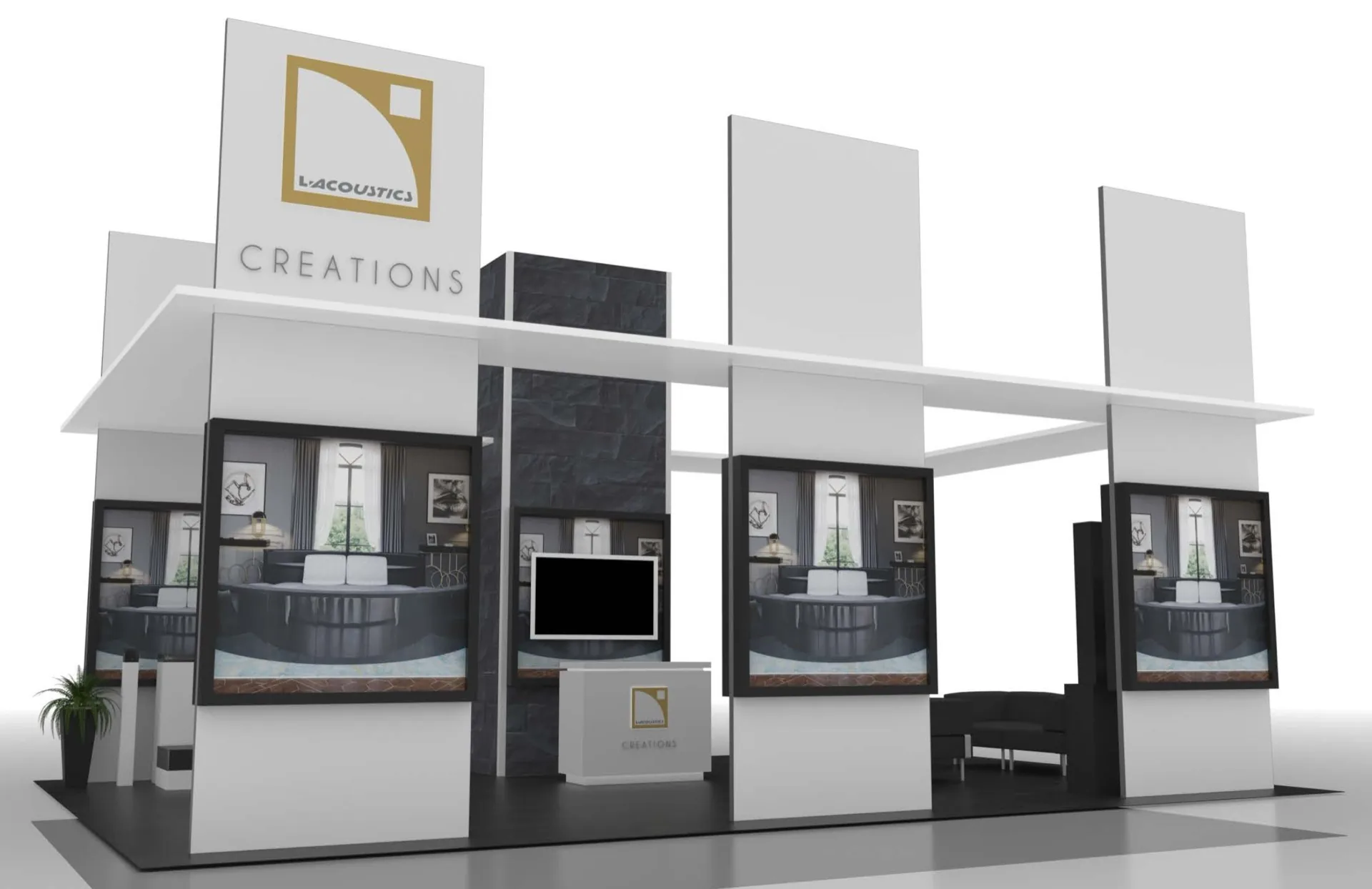 Design render of the L-Acoustics Creations exhibit.